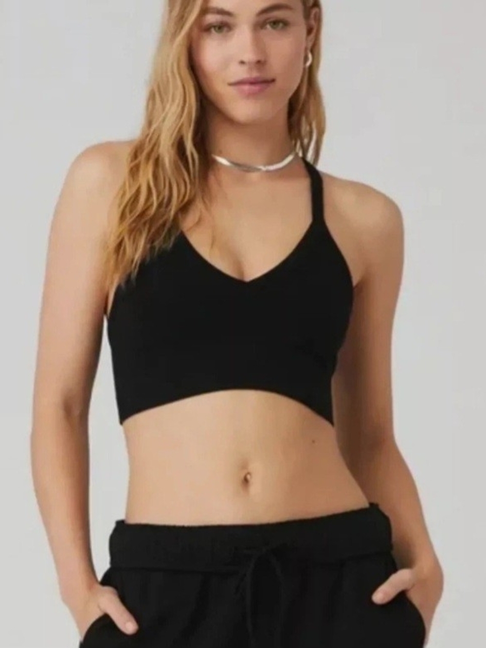 NWT, Alo Yoga Seamless Ribbed Low Back Bra, Small